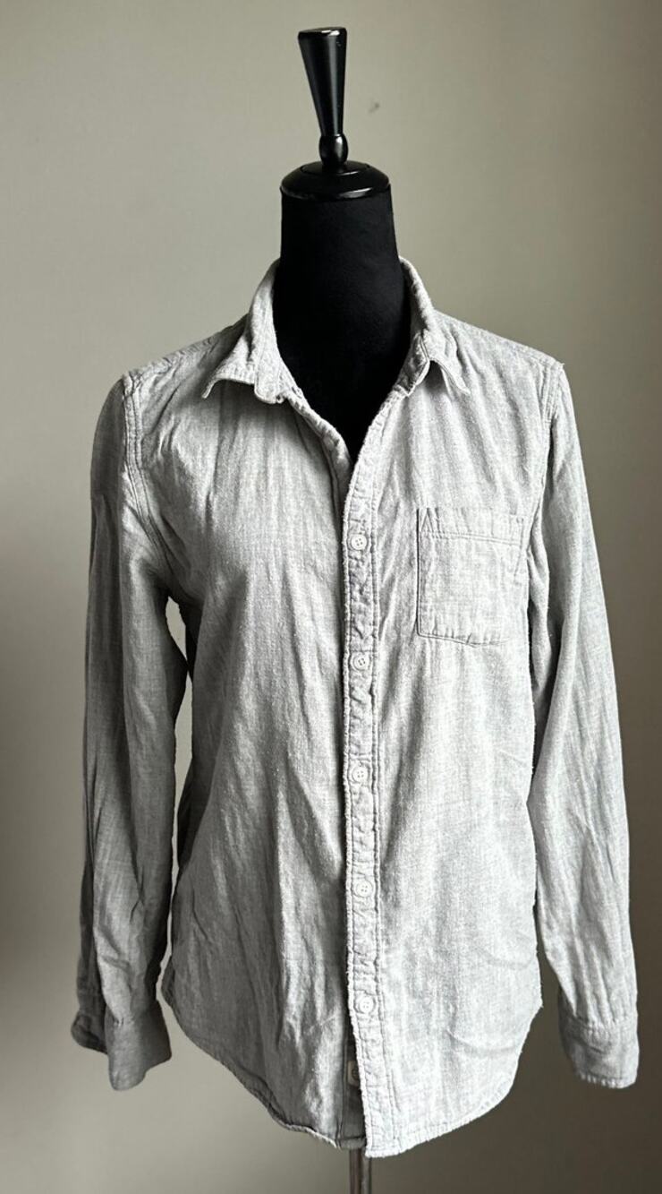 MARINE LAYER Flannel Button Down Top in Gray Size Small